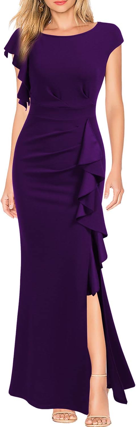 Women's Split Bodycon Mermaid Evening Cocktail Long Dress